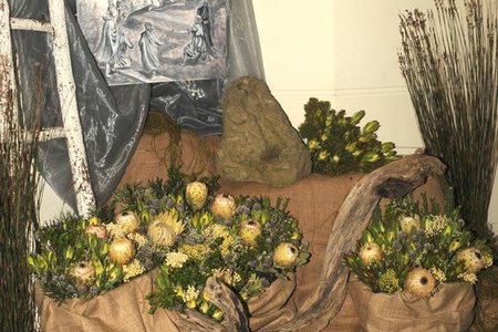 Die uitstalling van Jesus se hemelvaart van die Gansbaai-dames is hier â€œin wordingâ€